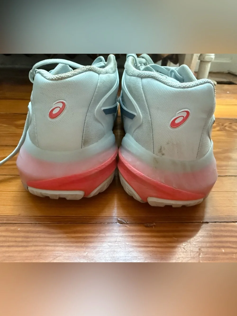 ASICS women light blue gel resolution x tennis racquet shoes 9
